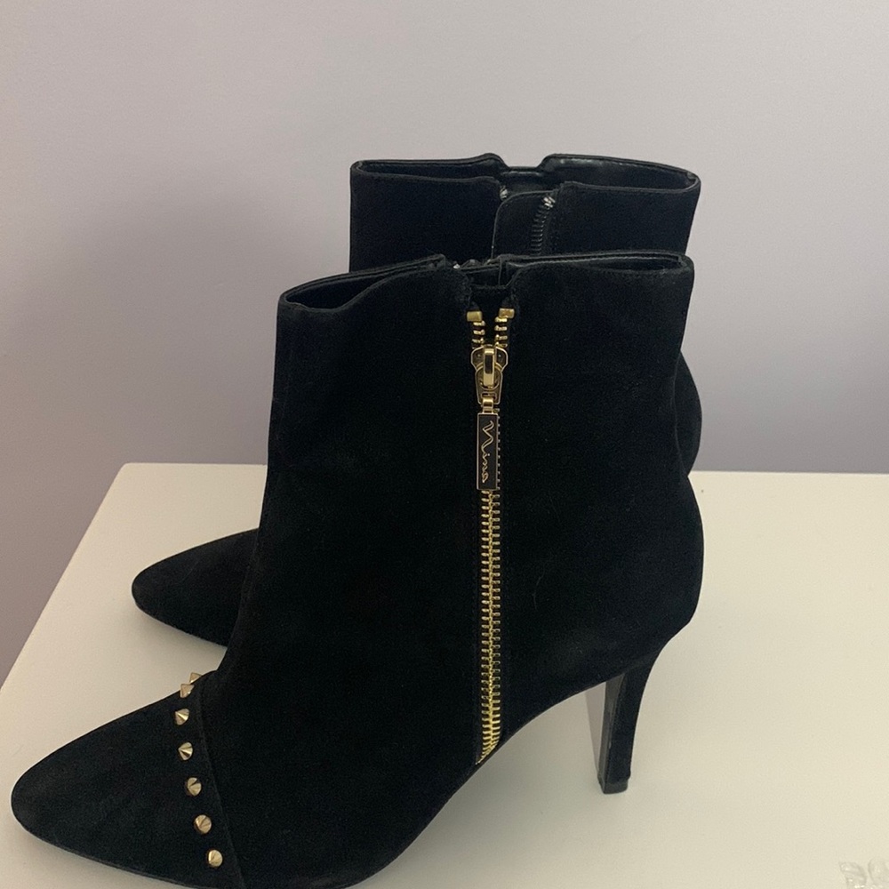 Nina black suede ankle boots